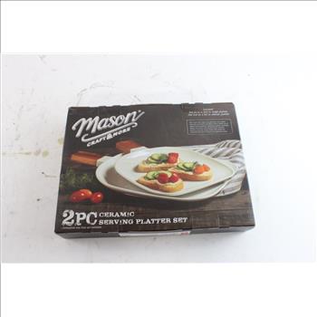 Mason 2 Piece Ceramic Platter Set