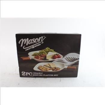 Mason 2 Piece Ceramic Platter Set
