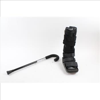 Maxtrax Walking Boot And Medline Cane, 2 Pieces