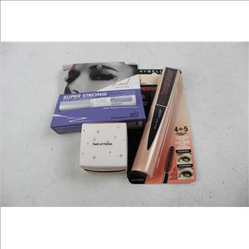 Maybelline Mascara, Colourpop Eyeshadow, Makeup Brushes, And Lash Adhesive, 5 Pieces