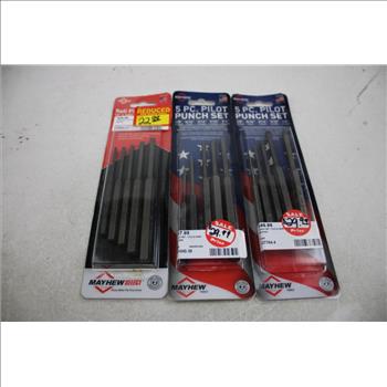 Mayhew Pilot Punch Sets, Branch Punch Sets, Roll Pin Punch Set, 5 Pieces