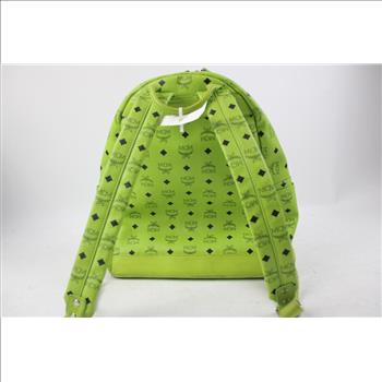 MCM Neon Green Stark Studded Backpack  - Doublechecked By Entrupy