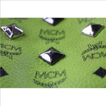 MCM Neon Green Stark Studded Backpack  - Doublechecked By Entrupy