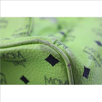 MCM Neon Green Stark Studded Backpack  - Doublechecked By Entrupy