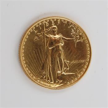 MCMLXXXVI US American Eagle Fine Gold $5 1/10oz