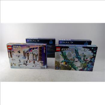 Mega And Lego Block Toy Bulk Lot, 4 Pieces