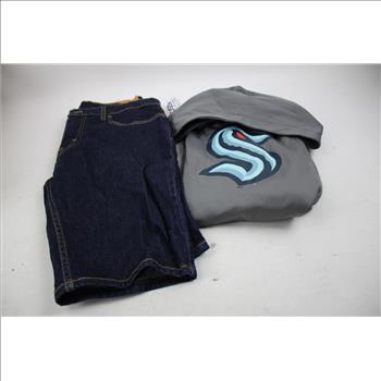 Men And Women's Small, Medium Shirts, Men's Levi's Shorts, Hoodie Bulk Lot, 11 Pieces