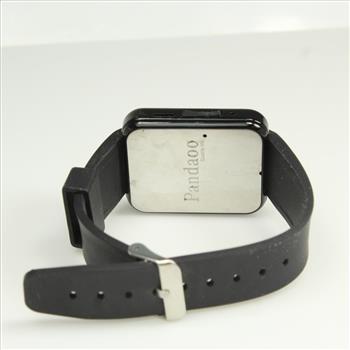 Mens Black Leather Pandaoo Smartwatch