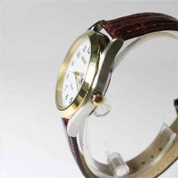 Mens Brown Leather Seiko Watch