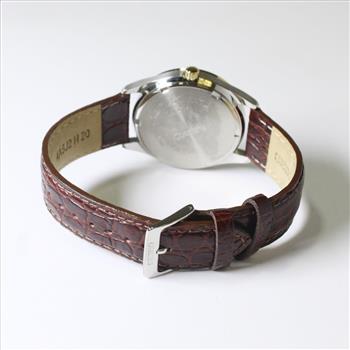Mens Brown Leather Seiko Watch