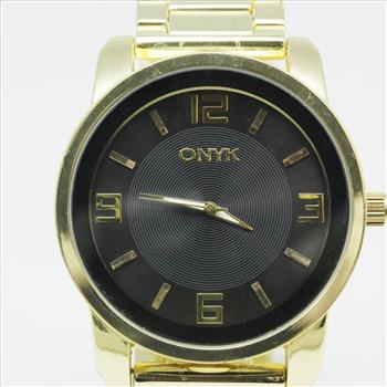 Mens Gold Colored Onyk Watch