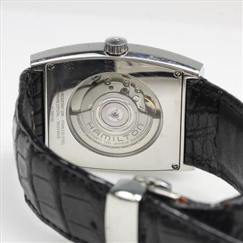 Mens Hamilton Black Leather Watch