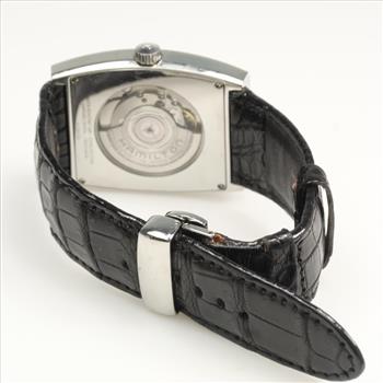 Mens Hamilton Black Leather Watch