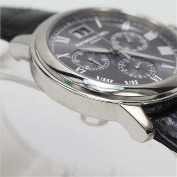 Men's Raymond Weil Geneve Chronograph Black Leather Watch