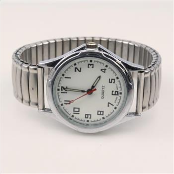 Mens Stainless Steel White Dial Watch