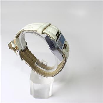 Mens White Leather Hoga Directime Watch