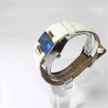 Mens White Leather Hoga Directime Watch