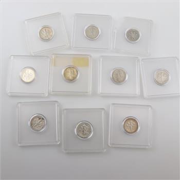 Mercury And Roosevelt Silver Dimes, 10 Pieces