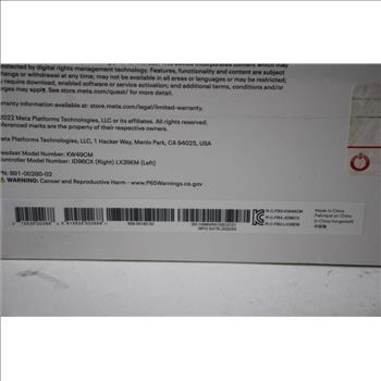 Meta Quest 2 Headset, 128GB, White, KW49CM