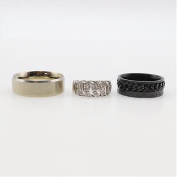 Metal Fashion Rings, 3 Pieces
