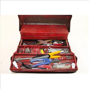 Metal Folding Toolbox With Hand Tools, 25+ Pieces