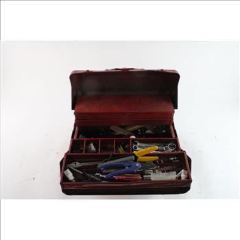 Metal Folding Toolbox With Hand Tools, 25+ Pieces