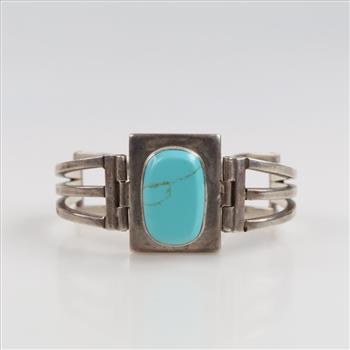 Mexican Silver Blue Stone Bracelet