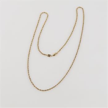 Michael Anthony Vintage 14kt Gold Twisted Rope Chain Necklace