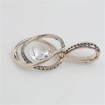 Michael Dawkins Sterling Silver Clear Stone Circle Pendant