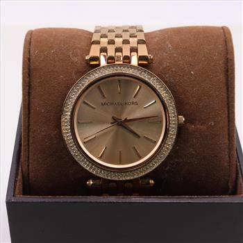 Michael Kors Darci Pave Rose Gold Tone Watch