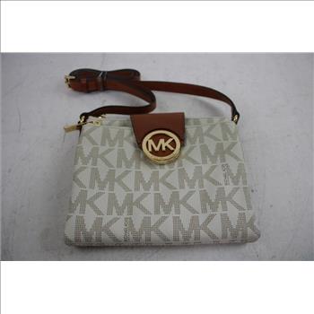 Michael Kors Fulton Crossbody Bag, White/Brown