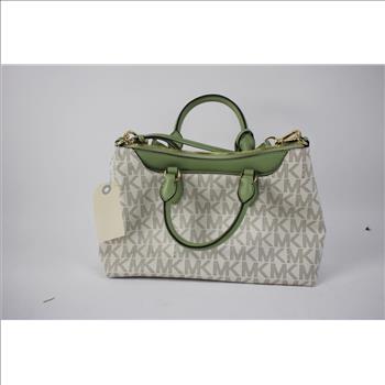 Michael Kors Green- Beige Leather Purse