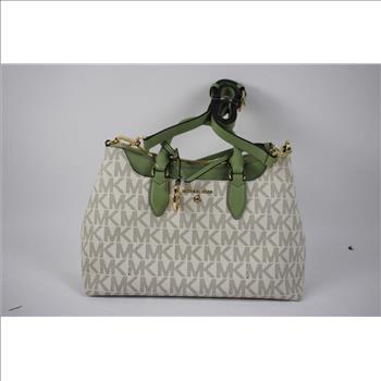 Michael Kors Green- Beige Leather Purse
