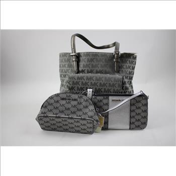 Michael Kors Jet Set Medium Pocket Tote Bag With Pouch Bags, Gray