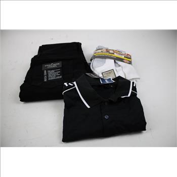 Michael Kors Large Polo, Steve's Jeans 34x32, Dickies Socks In Reebok Backpack, 4 Pieces