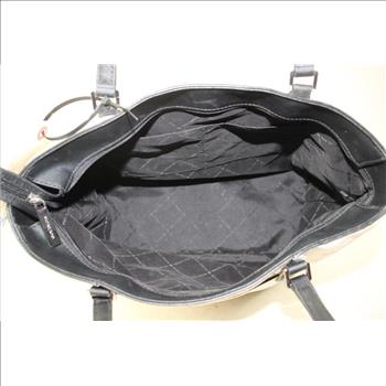 Michael Kors Large Tote Bag, White/Black