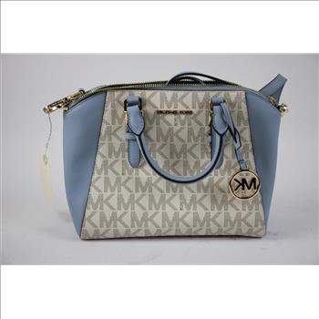Michael Kors Light Blue, White, Side Purse