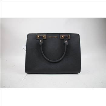 Michael Kors Medium Leather 'Quinn' Satchel, Black
