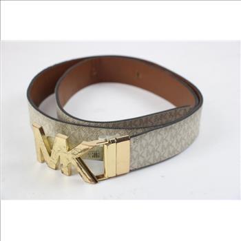 Michael Kors MK Reversible Belt, Brown/White