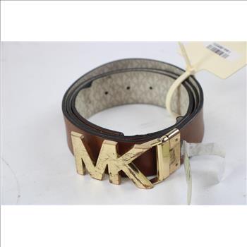 Michael Kors MK Reversible Belt, Brown/White