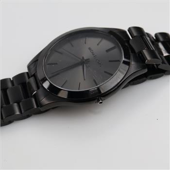 Michael Kors Oversized Slim Runway Black-Tone Watch