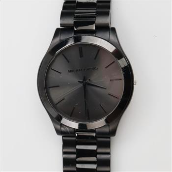 Michael Kors Oversized Slim Runway Black-Tone Watch