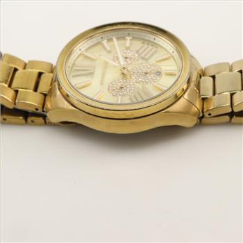 Michael Kors Oversized Wren Pave Gold-tone Watch