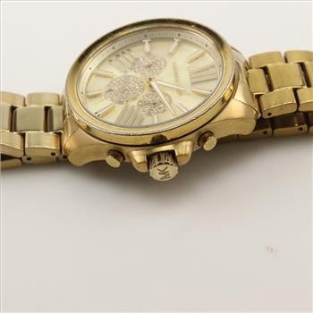 Michael Kors Oversized Wren Pave Gold-tone Watch