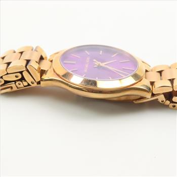 Michael Kors Rose Slim Runway Purple Dial Watch