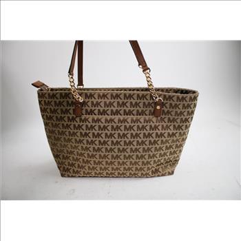 Michael Kors Signature Tan/Brown Handbag With Matching Wallet