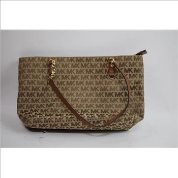 Michael Kors Signature Tan/Brown Handbag With Matching Wallet