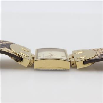 Michael Kors Square Face Leather Band Watch
