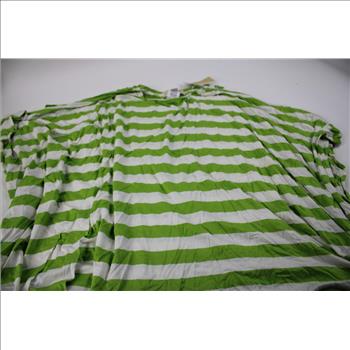 Michael Kors Striped Shirt, Lime/White, Size Small
