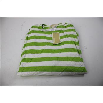 Michael Kors Striped Shirt, Lime/White, Size Small
